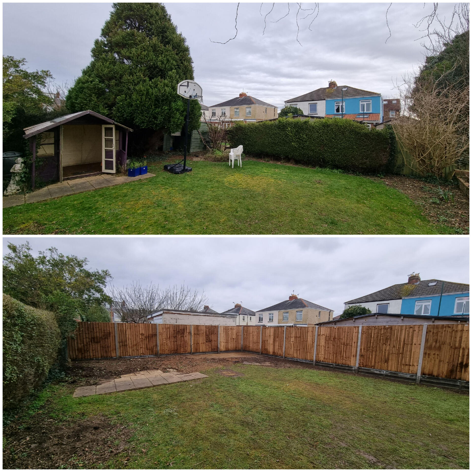 Cosham Fencing Landscaping renovation, full green waste removal, then fencing supplied and fitted. MJA Gardening project in Cosham, Portsmouth.